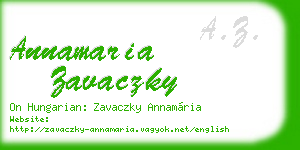 annamaria zavaczky business card